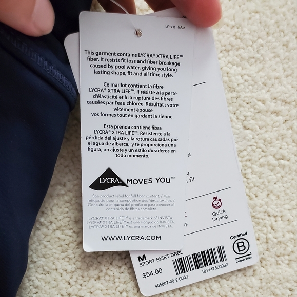 SOLD WT Athleta Navy Tidal Swim/Sport Skirt szM - Picture 4 of 11